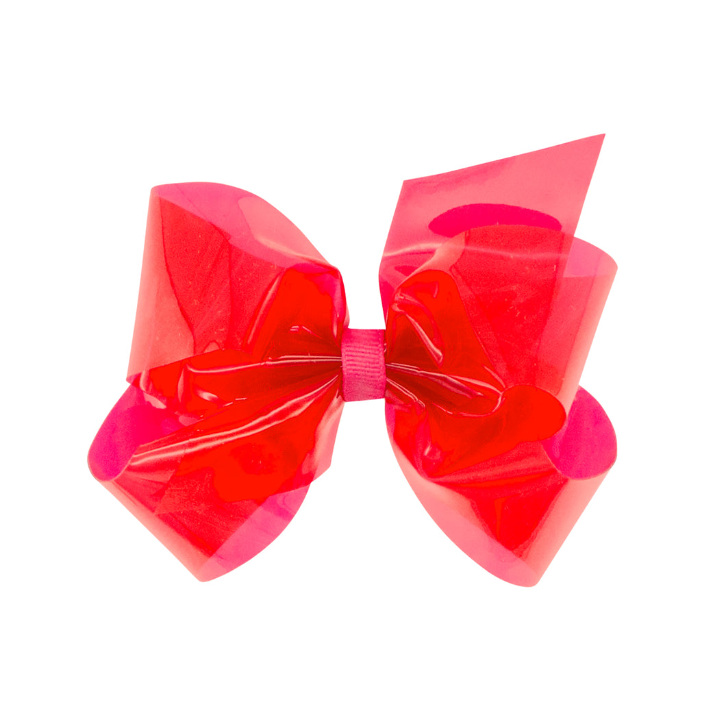 Medium WeeSplash™ Vibrant Colored Vinyl Girls Swim Hair Bow - French Pink
