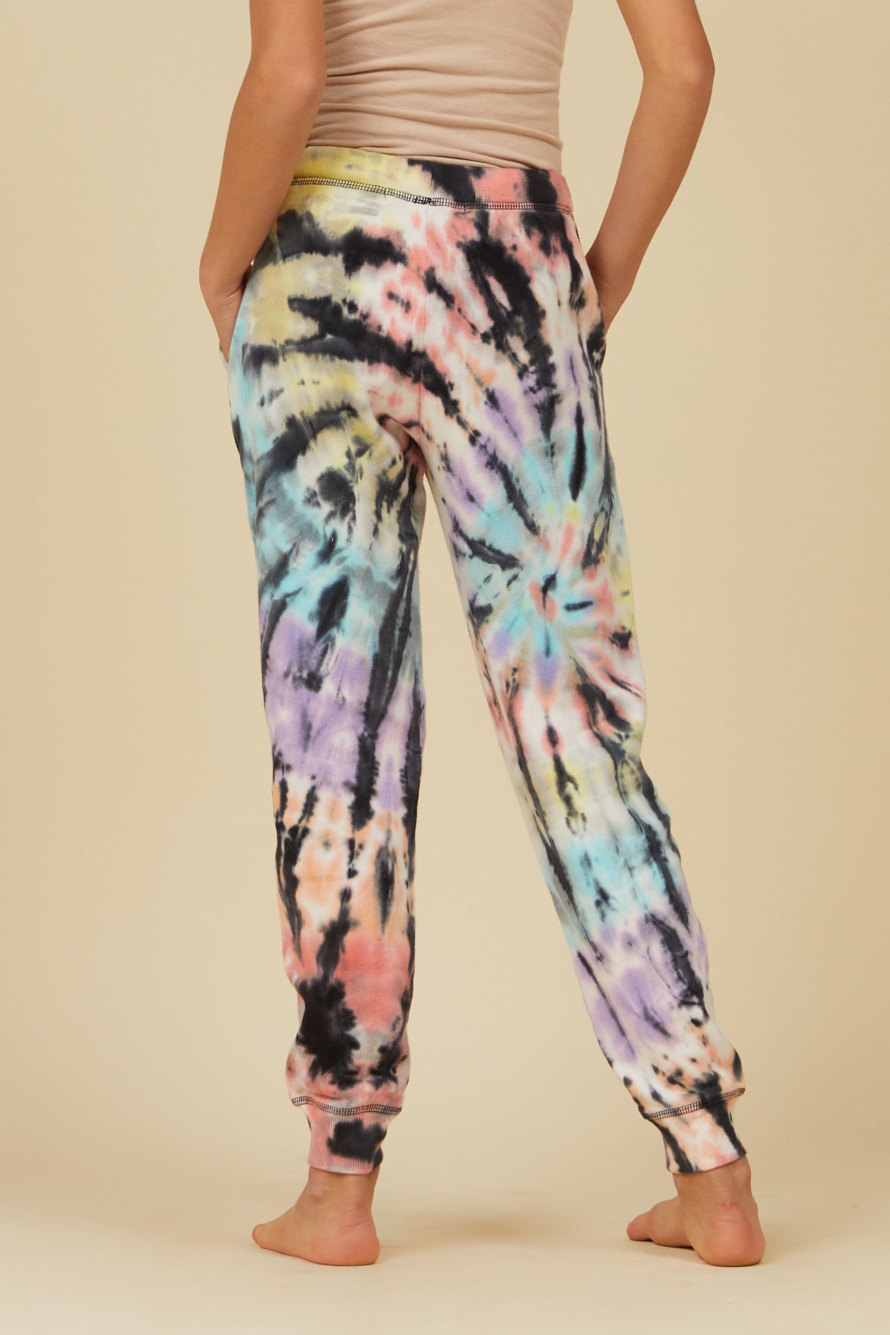 New Womens Young Fabulous & Broke Tie Dye Jogger Sweatpants