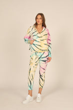 Load image into Gallery viewer, CLEARANCE - Ladies Vintage Havana Pastel Swirli Burnout across Front Hoodie