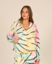 Load image into Gallery viewer, CLEARANCE - Ladies Vintage Havana Pastel Swirli Burnout across Front Hoodie