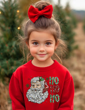 Load image into Gallery viewer, HO HO HO Santa Crystal Mosaic Crew Sweatshirt
