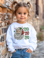 Load image into Gallery viewer, HO HO HO Santa Crystal Mosaic Crew Sweatshirt
