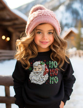 Load image into Gallery viewer, HO HO HO Santa Crystal Mosaic Crew Sweatshirt
