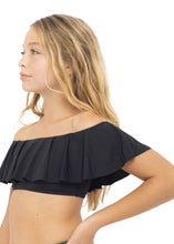 Load image into Gallery viewer, Black Bikini with Aqua Sequin Belt
