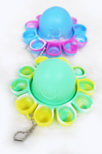 CLEARANCE - Octopus Reversible Push Pop Sensory Toy Charm Key Chain