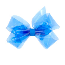 Load image into Gallery viewer, Medium WeeSplash™ Vibrant Colored Vinyl Girls Swim Hair Bow - Batik Blue
