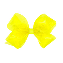 Load image into Gallery viewer, Medium WeeSplash™ Vibrant Colored Vinyl Girls Swim Hair Bow - Ansi Yellow
