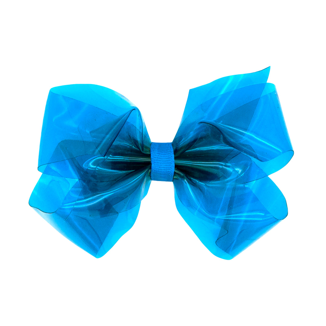 Medium WeeSplash™ Vibrant Colored Vinyl Girls Swim Hair Bow - Aegean Blue