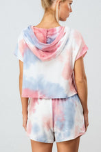 Load image into Gallery viewer, LADIES TIE DYE FRENCH TERRY SHORT SET - Pink - Blue
