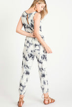 Load image into Gallery viewer, Clearance - LADIES BLACK AND WHITE TIE-DYE JUMPSUIT
