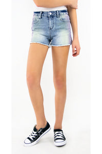 Clearance - Tractr Girls Brittany Ombre Fray Hem Short