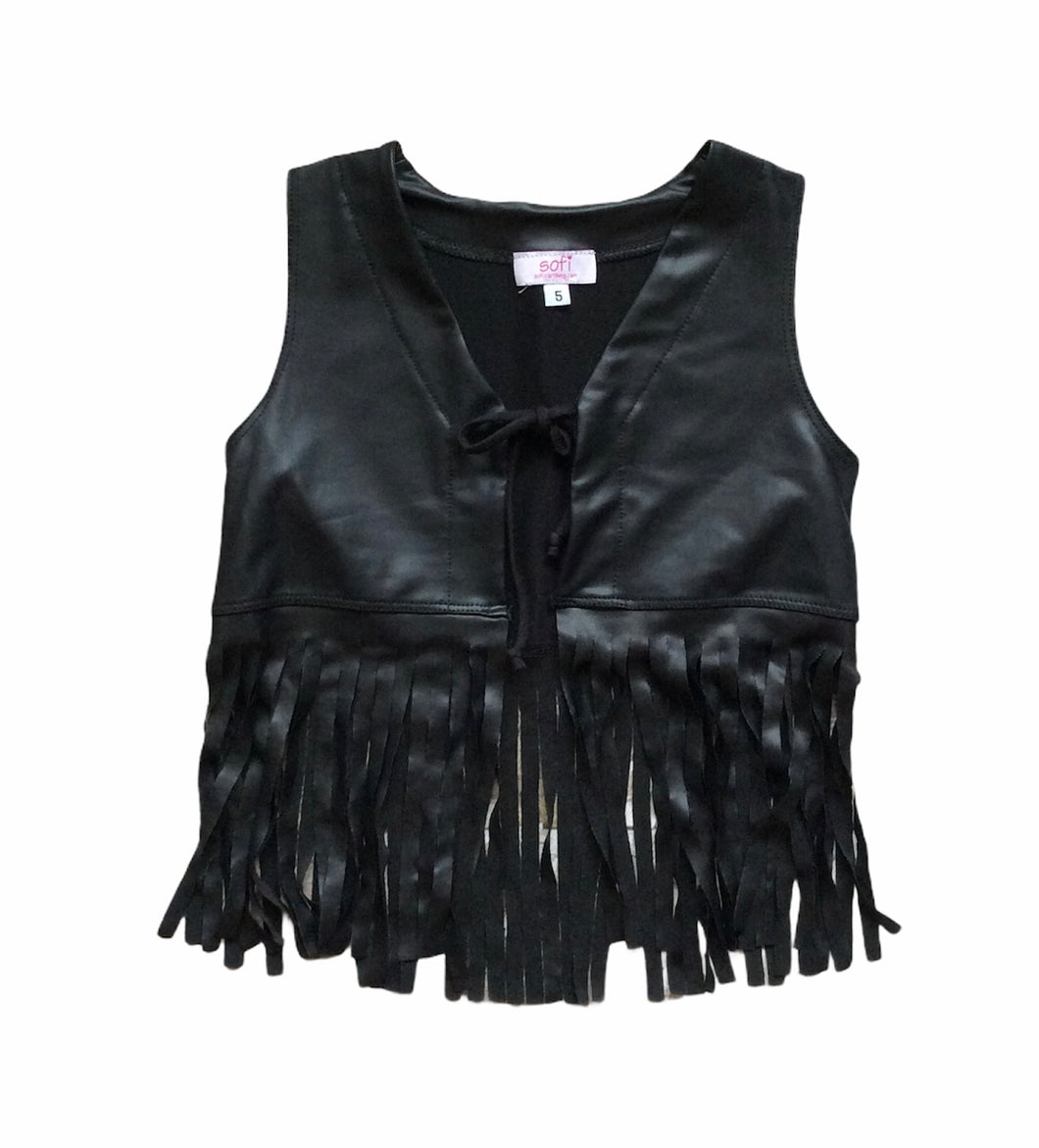 CLEARANCE - Sofi Fringe Pleather Vest