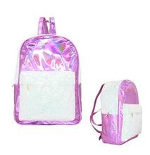 Load image into Gallery viewer, Clearance - American Jewel Metallic Pink Disco Vibe Glitter &amp; Iridescent Large Backpack
