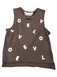 Clearance - So Nikki Black Scattered LOVE Tank - Size 14