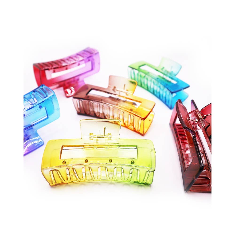 Tie Dye Cut Out Rectangle Shape Hair Claw Clips
