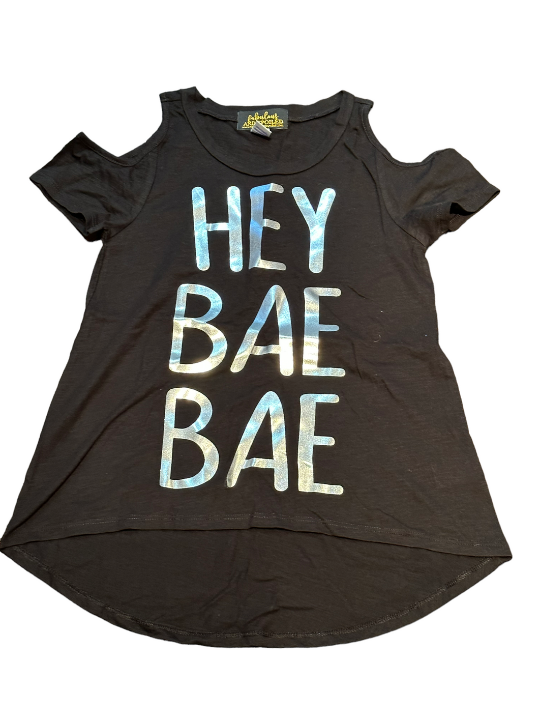 CLEARANCE- Hey Bae Bae Black Tee Shirt - Size Youth Medium