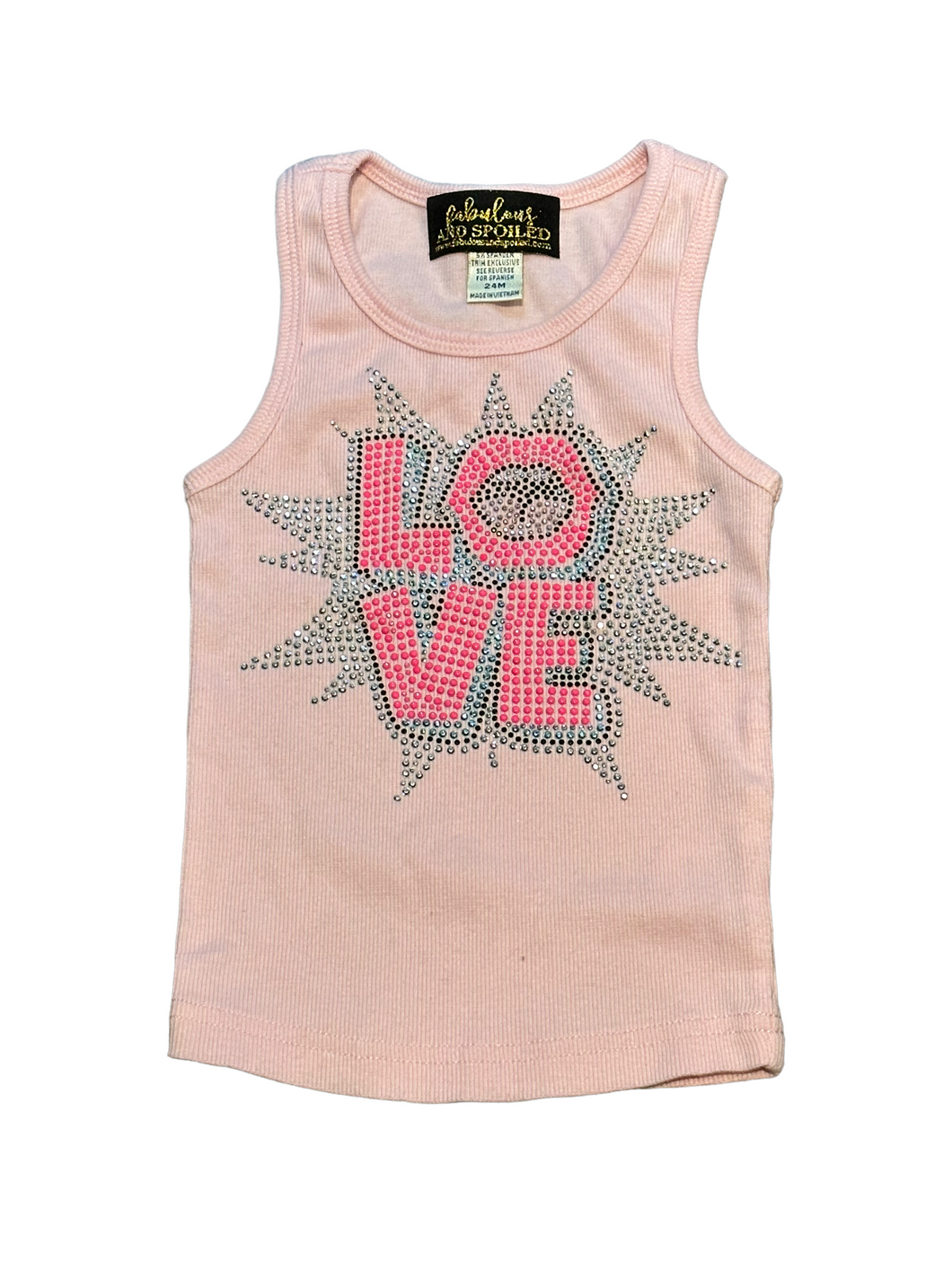 CLEARANCE - Pink LOVE Tank - Size 24 Months