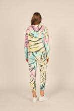 Load image into Gallery viewer, CLEARANCE - Ladies Vintage Havana Pastel Swirli Burnout across Front Hoodie
