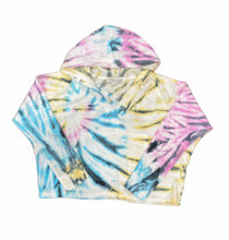 Load image into Gallery viewer, CLEARANCE - Ladies Vintage Havana Pastel Swirli Burnout across Front Hoodie
