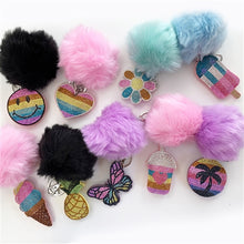 Load image into Gallery viewer, Blingy CZ Pom Pom Keychains
