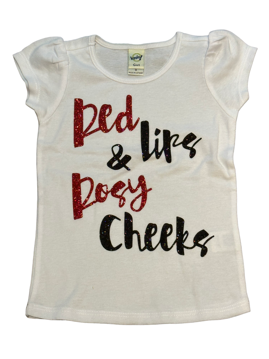 CLEARANCE - Red Lips Rosy Cheeks TShirt - Size 3