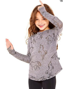 Clearance - Terez Unicorn Burnout Long Sleeve Shirt